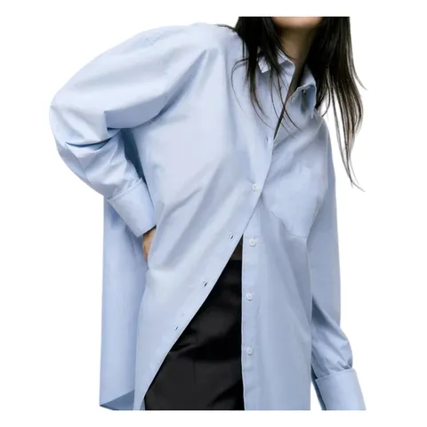 Zara Shirt - Sky Blue Oversized, Cotton
