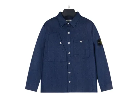 Stone Island Shirt - Blue Denim Overshirt