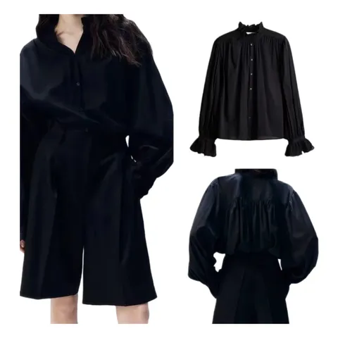 Zara Shirt - Black Balloon Sleeve