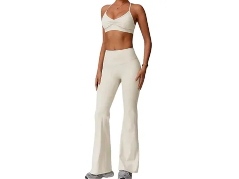Alo Set - Cream Bra & Flare