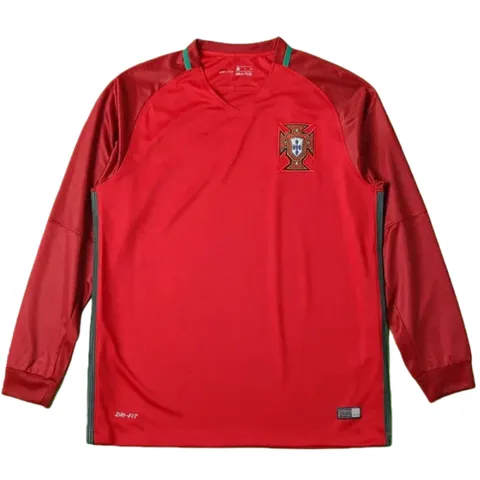 16 season Portugal home retro Long sleeve Fan version