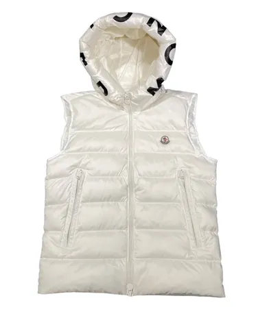 Moncler Vest - White Logo Hood
