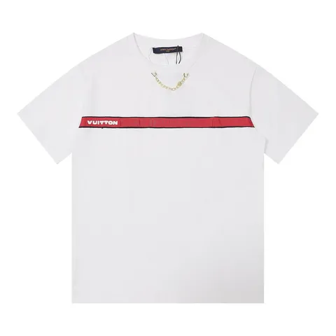 Lv Tee - White Red Stripe
