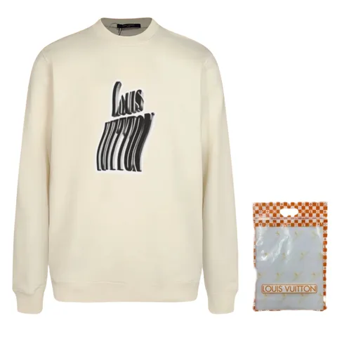 LV Hoodie - Cream Stacked Logo