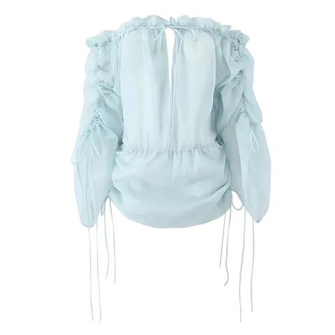 Zara Dress - Light Blue Ruched Top
