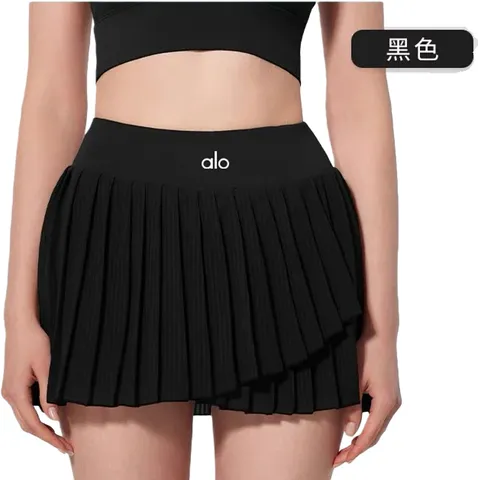 Alo Skirt - Black Pleated, Cropped