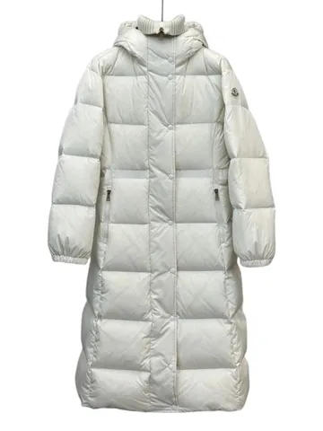 Moncler Down Jacket - White Long Hooded
