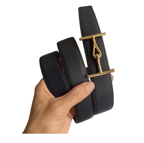 Hermes Belt - Black Gold H Buckle
