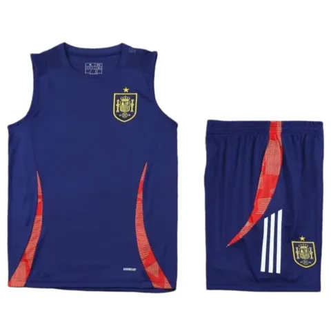 2425 Spain Training clothes suit vest Fan version - Navy Vest & Shorts