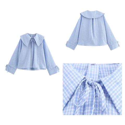 Zara Shirt - Blue Gingham Collar