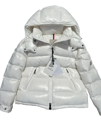 Moncler Down Jacket - White Glossy Hooded II