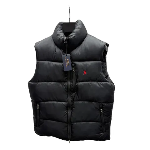 Ralph Lauren Vest - Black Puffer Vest, Stand-Collar