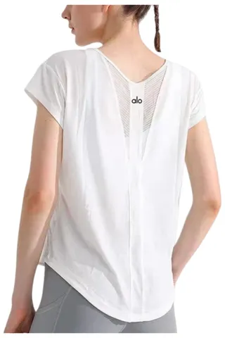 Alo Tee - White Open-Back