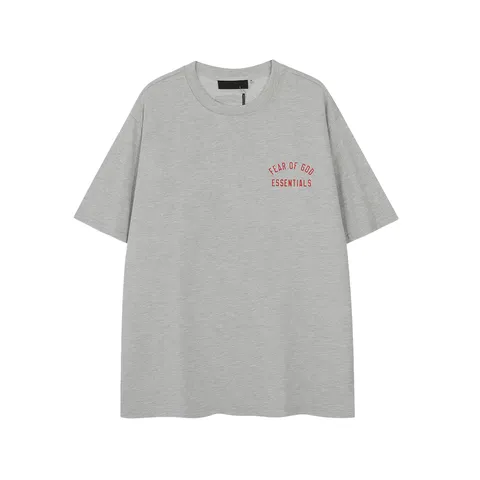 Essentials Tee - Grey Red Logo