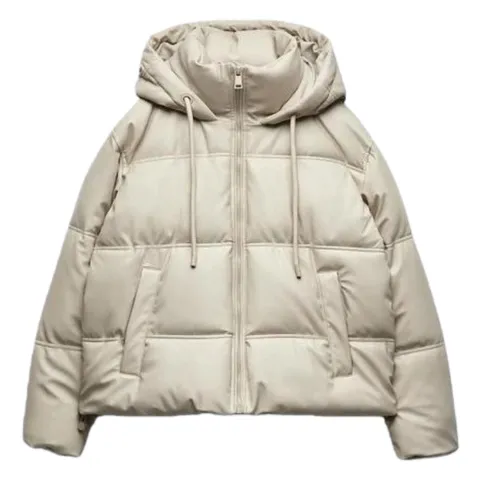 Zara Puffer - Cream Hooded Puffer