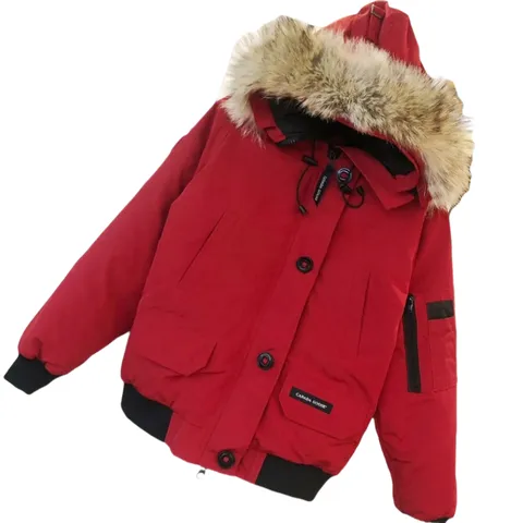 Canada Goose Down Jacket - Red Fur Hood Bomber