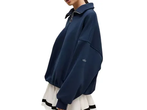 Alo Hoodie - Navy Collared Pullover