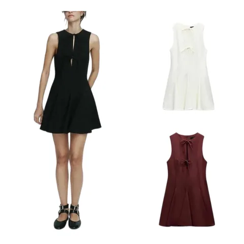 Zara Dress - Keyhole Mini Multi-Colour