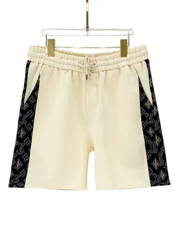 Lv Shorts - Cream Monogram Panel