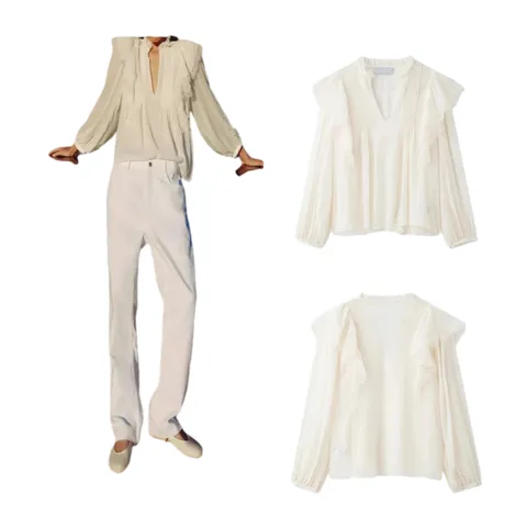 Zara Shirt - Cream Shoulder Pad