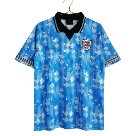 1990 season England away Retro Fan version - Sky Blue Third