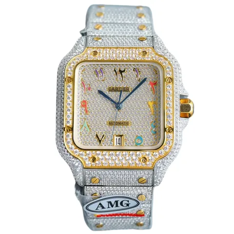 Cartier [ Santos de Cartier] - Iced Rainbow Gold