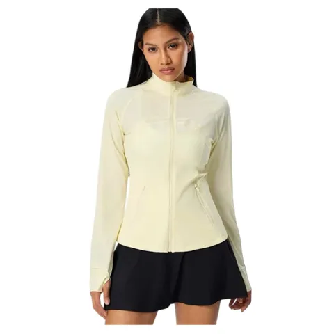 Alo Coat - Cream Fitted Zip, Quick-Dry