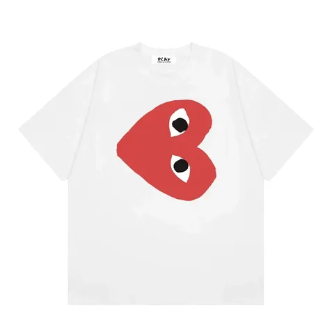 CDG Play Tee - White Big Heart