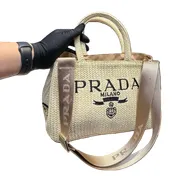 Prada Bag - Raffia Logo Tote