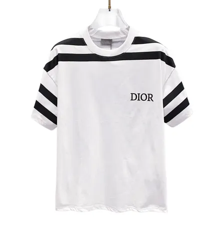 Dior Tee - White Stripe Sleeve