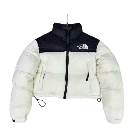 The North Face Quilted Jacket - White Cropped Nuptse