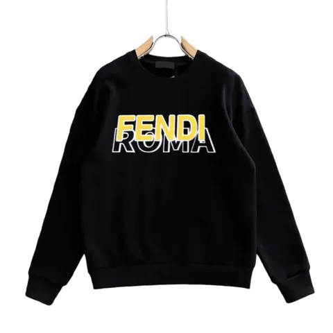 Fendi Hoodie - Black Yellow Roma Logo