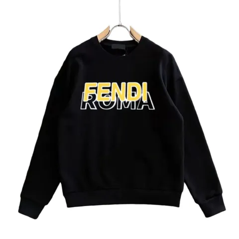 Fendi Hoodie - Black Yellow Roma Logo