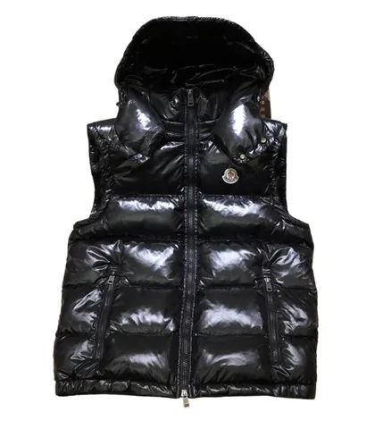 Moncler Vest - Black Glossy Hooded