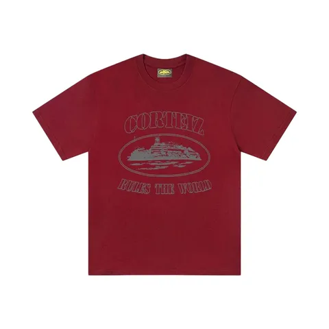 Corteiz Tee - Burgundy Alcatraz