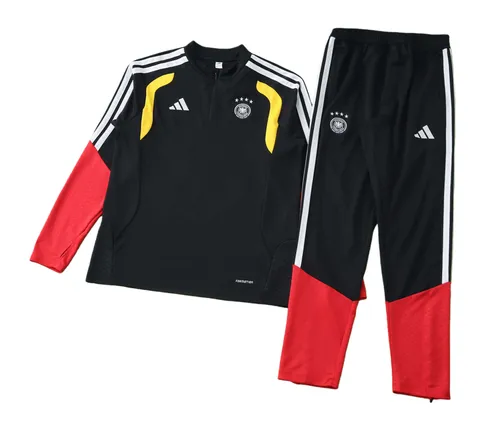 2026 FIFA World Cup Germany Half zip training suit set - Black & Red Tracksuit