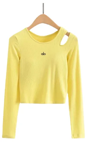Alo Long Tee - Yellow Cut-Out