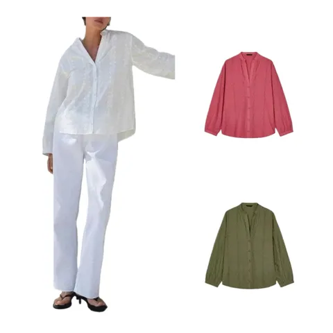 Zara Shirt - Satin Multi-Colour, Embroidered