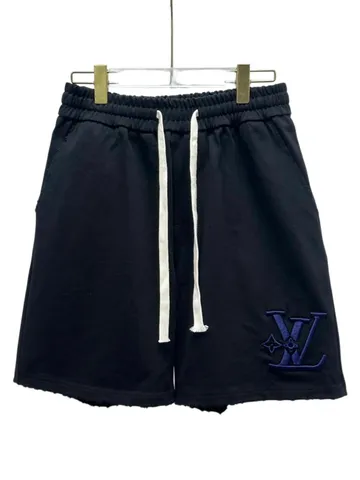 Lv Shorts - Navy Monogram Patch