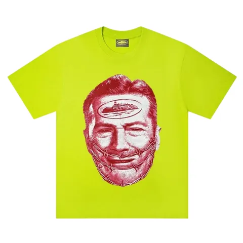 Corteiz Tee - Lime Face Print