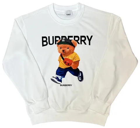 Burberry Hoodie - White Teddy Bear, Relaxed