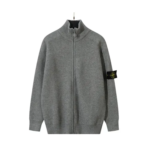 Stone Island Sweater - Grey Knit Zip