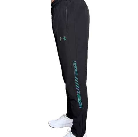 Under Armour Pants - Black Teal Logo Track