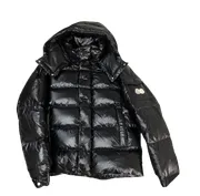 Moncler Quilted Jacket - Black Glossy Hooded