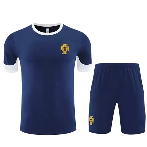 2526 season Portugal Training clothes suit Short sleeve Fan version - Navy Tee & Shorts
