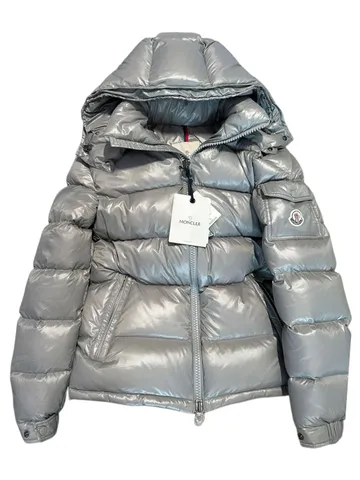 Moncler Down Jacket - Silver Glossy Hooded
