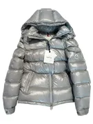 Moncler Down Jacket - Silver Glossy Hooded