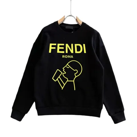 Fendi Hoodie - Black Yellow Print