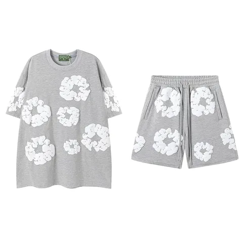 Denim Tears Set - Grey Wreath Tee Set