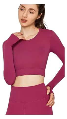 Alo Long Tee - Raspberry Cropped